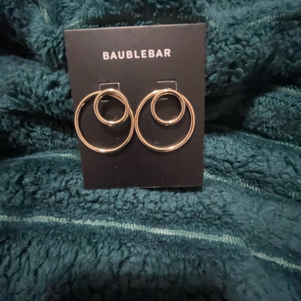 BaubleBar Double Hoop Gold Earrings